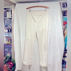 Inc cream colored textured pants